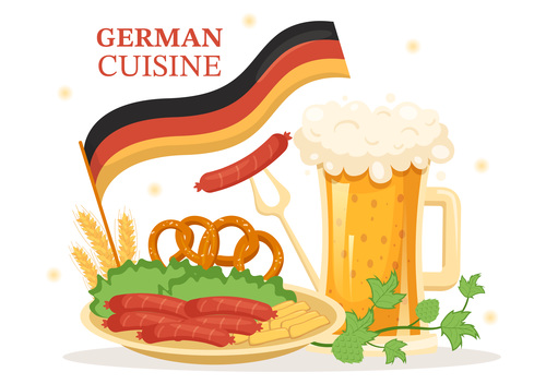 German food and drinks vector