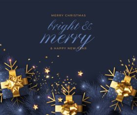Gift box background christmas card vector