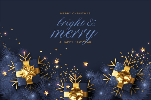 Gift box background christmas card vector
