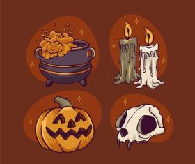 Halloween ornaments collection vector