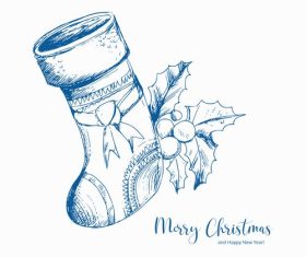 Hand draw christmas shocks sketch white background vector