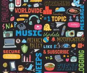 Hand painted media background vector