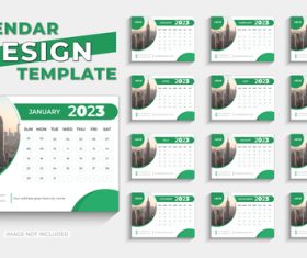 Happy new year 2023 modern desk calendar design vector