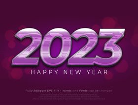 Happy new year 2023 text effect editable vector