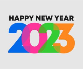 Happy new year2023 text effect vector