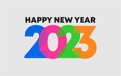 Happy new year2023 text effect vector