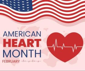 Health promotion american heart month vector