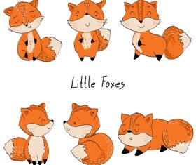Little fox cartoon illustration vector