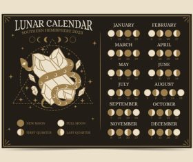 Lunar 2023 calendar template vector