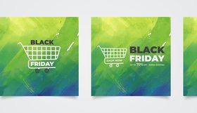 Luxury black friday sale banner instagram posts vector