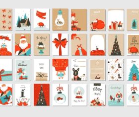 Merry christmas time greeting cards vector