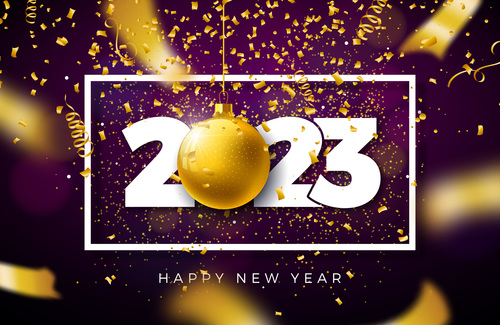 New Year font design vector
