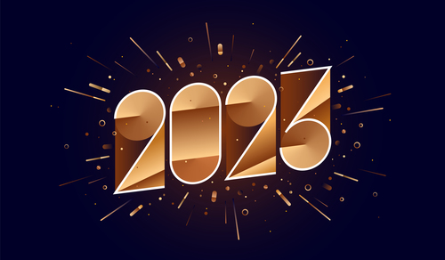 New years gold gradient 2023 card vector