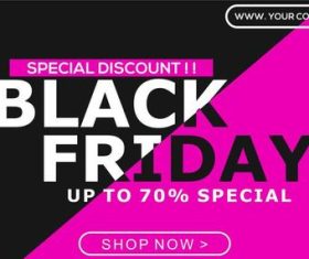 Purple black background black friday sale banner vector