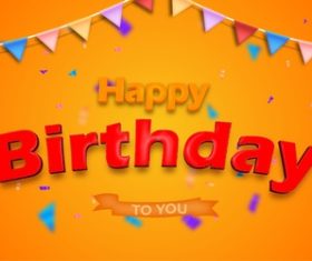 Realistic banner happy birthday background vector