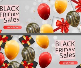 Realistic black friday sale banners vector