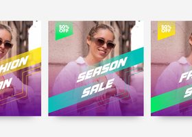 Simple social media post templates vector