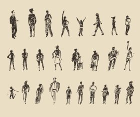 Sketches people vector