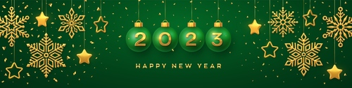 Snow pendant decoration 2023 New Year card vector