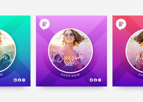 Social media sales template vector