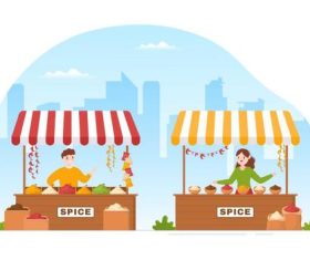 Spice shop and seasoning vector