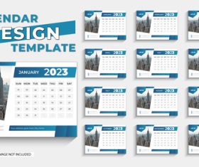 Stylish desk calendar design template for new year 2023 vector