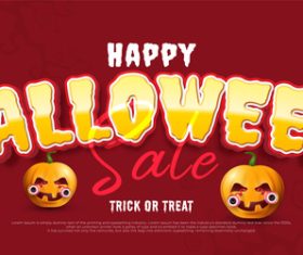 Text effect halloween sale banner vector