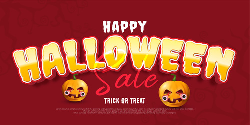 Text effect halloween sale banner vector