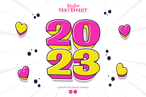 Text effect love new year 2023 vector