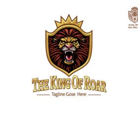 The king of roar luxury logo template vector