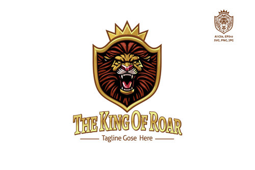 The king of roar luxury logo template vector