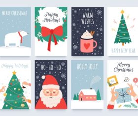 Various Christmas greeting card templates vector