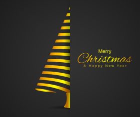 Vector illustration merry christmas happy new year greeting card
