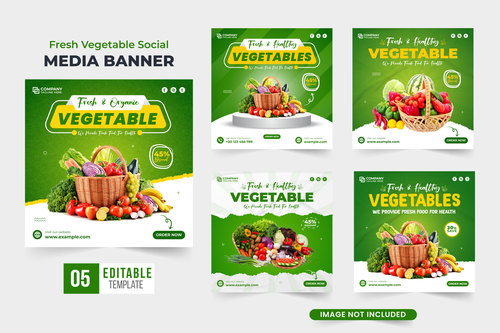 Vegetable sale social media post vector