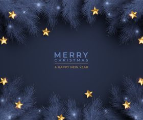 Venus and pine tree decoration Christmas card vector