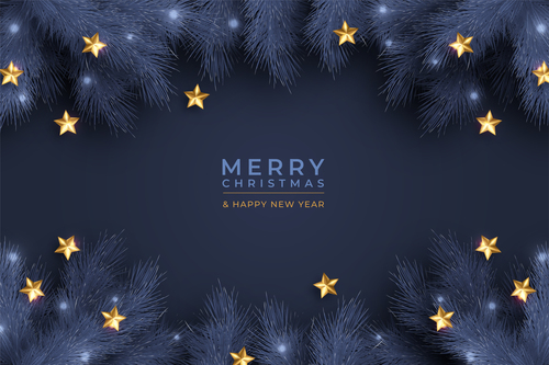 Venus and pine tree decoration Christmas card vector