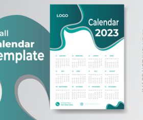 Wall calendar 2023 design vector