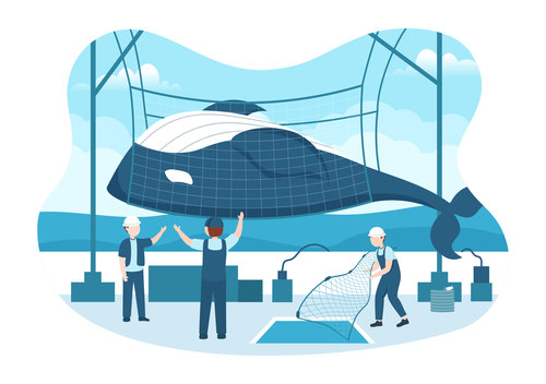 Whale hunting vector
