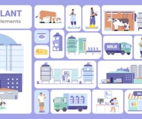 Workers factory facilities storage vector illustration