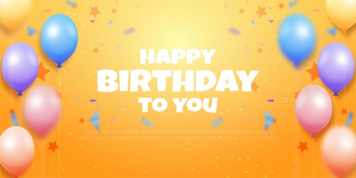 Yellow background birthday card vector