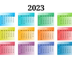 2023 Color calendar design vector for different months