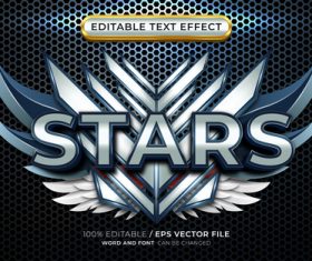 3d stars game badge with editable text effect vector