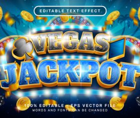 3d vegas jackpot editable text effect vecto