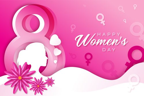 8 march womens day greeting card vector
