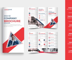 Abstract corporate company trifold brochure vector