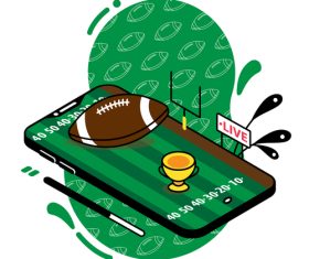American football live sport streaming mobile app vector