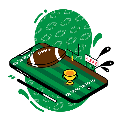 American football live sport streaming mobile app vector