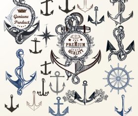 Anchor designs collection vector