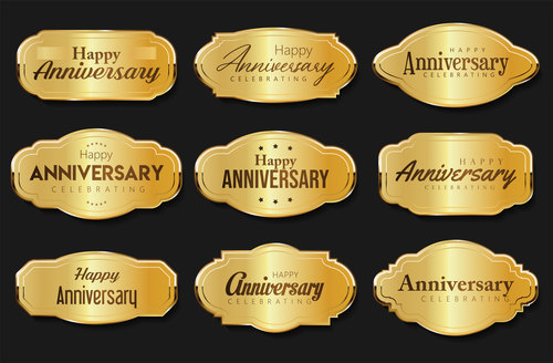 Anniversary golden logo vector