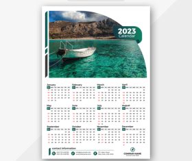 Background ships floating on the sea 2023 calendar vector